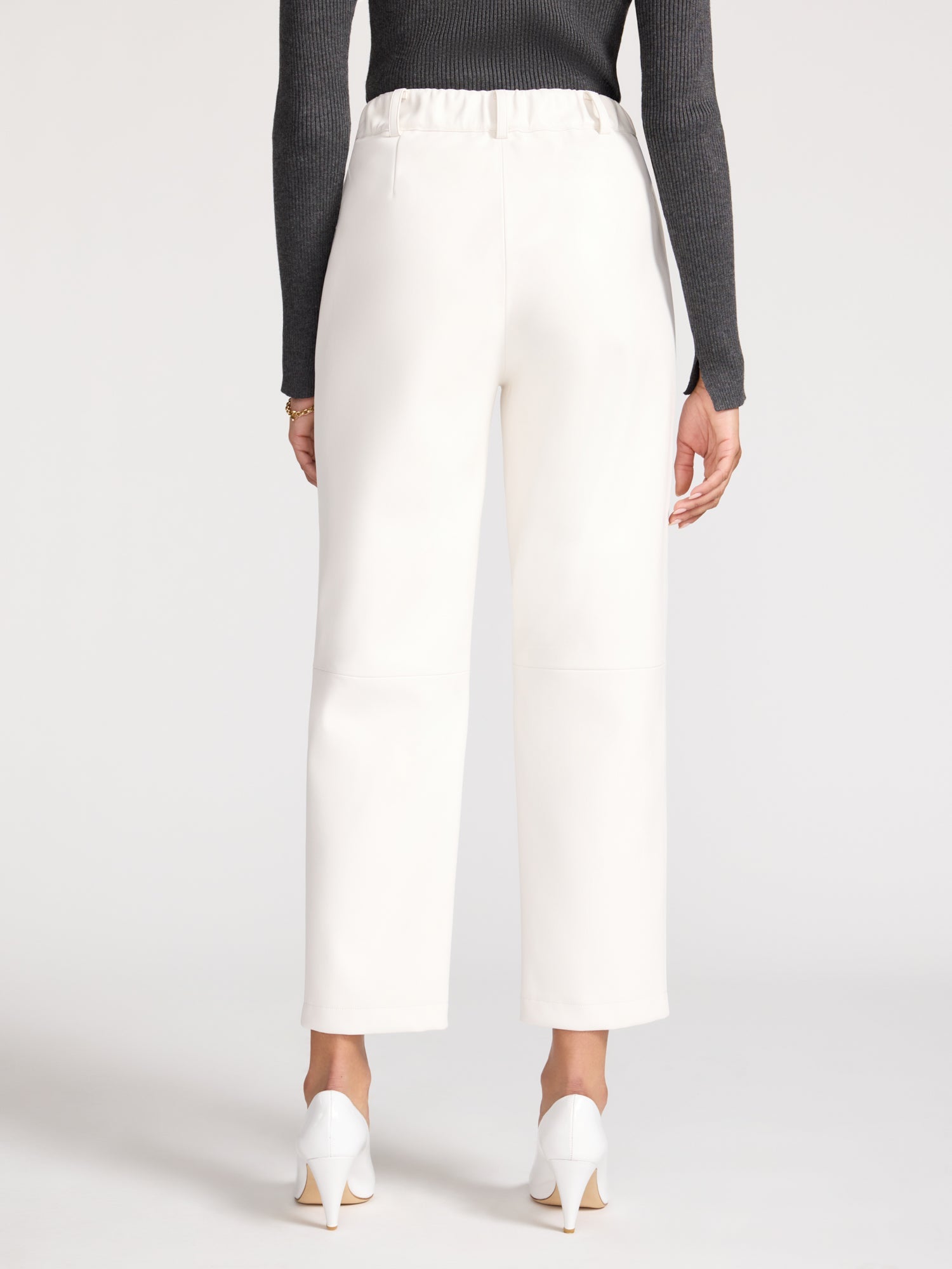 Women's Stone Leather Pant in Salt White | Brochu Walker