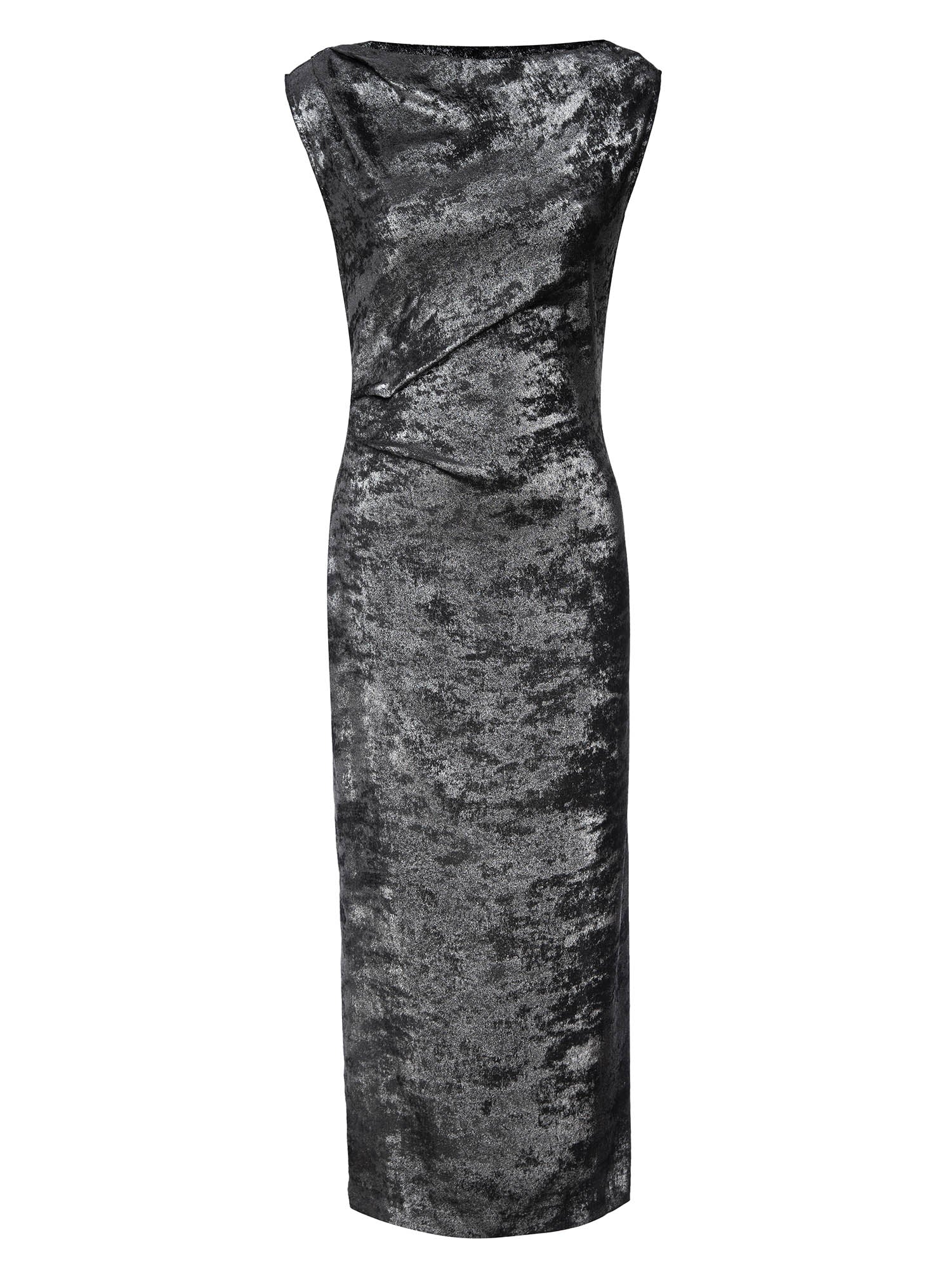 Women's Trey Draped Waist Dress in Galaxy Silver