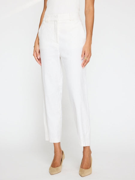 White Talia Pant Cognac Leather | Brochu Walker