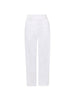 Talia white cropped cotton linen pant flat view