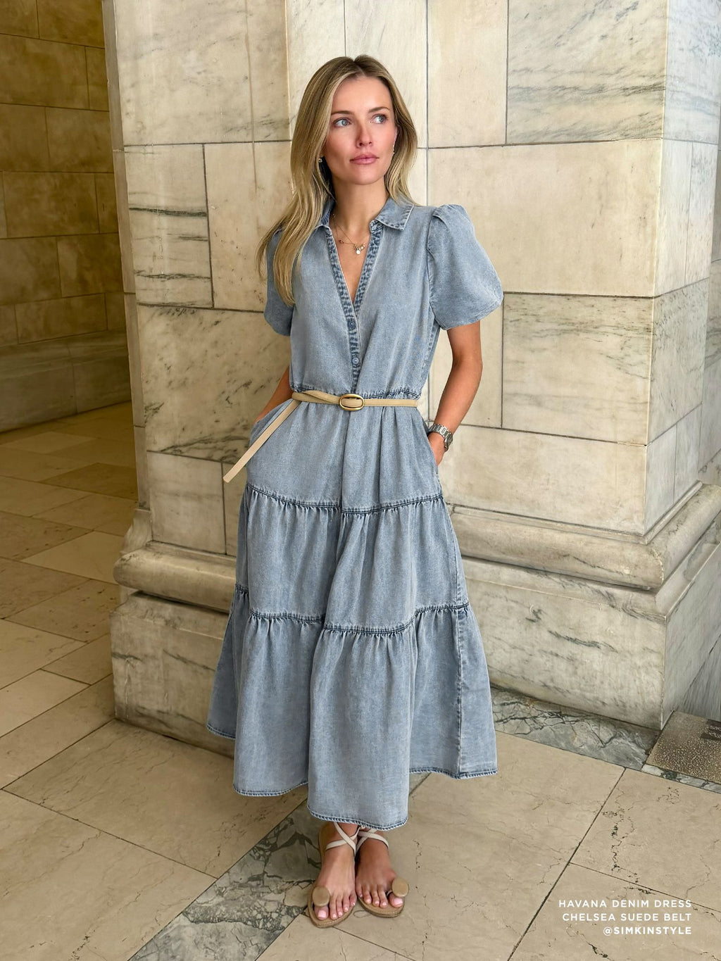 The Havana Denim Dress in California Wash | M | Brochu Walker