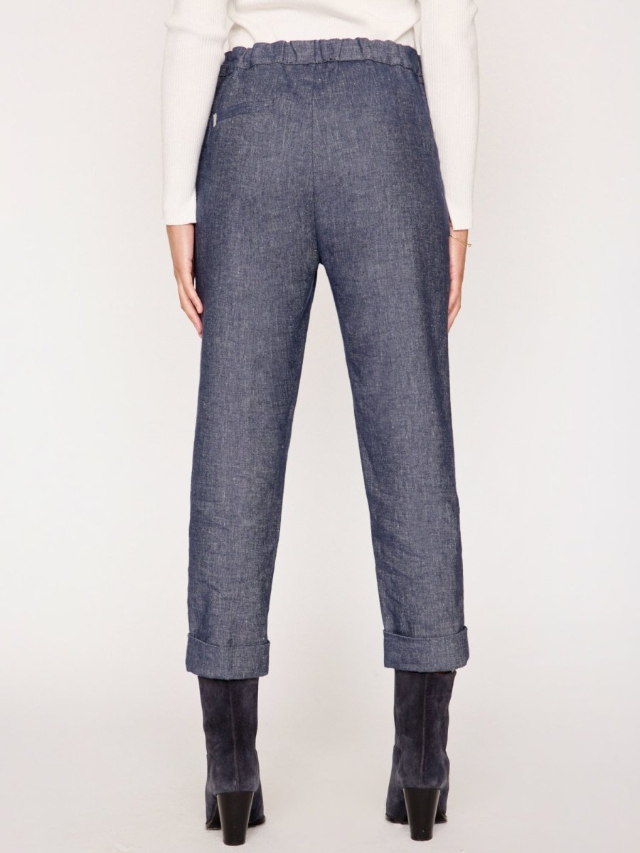 Westport indigo cropped pant back view