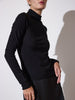 Anika black mock neck top side view