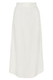 Cabas rounded hemline beige midi skirt flat view