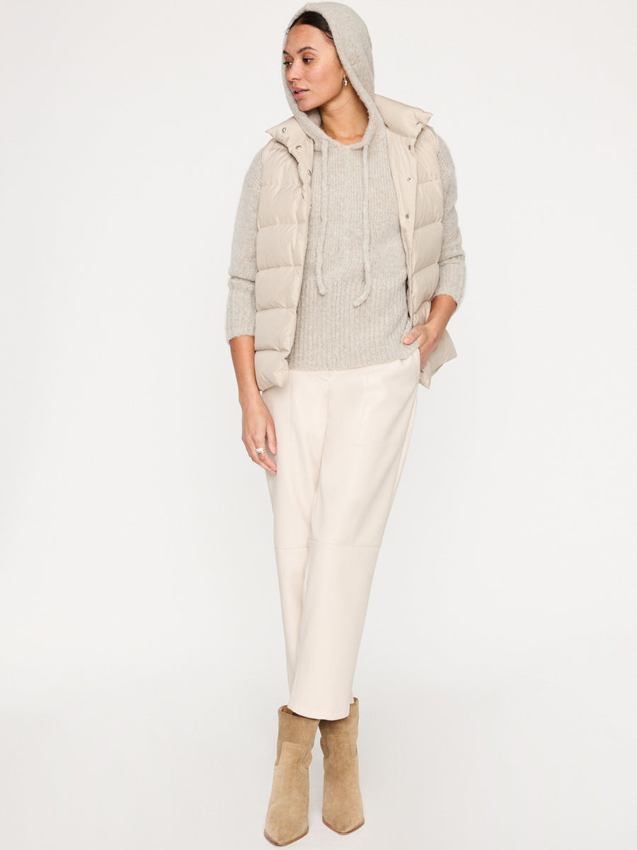 Camille light gray cashmere-wool hooded sweater full view