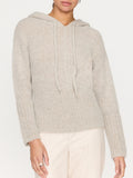 Camille light gray cashmere-wool hooded sweater front view