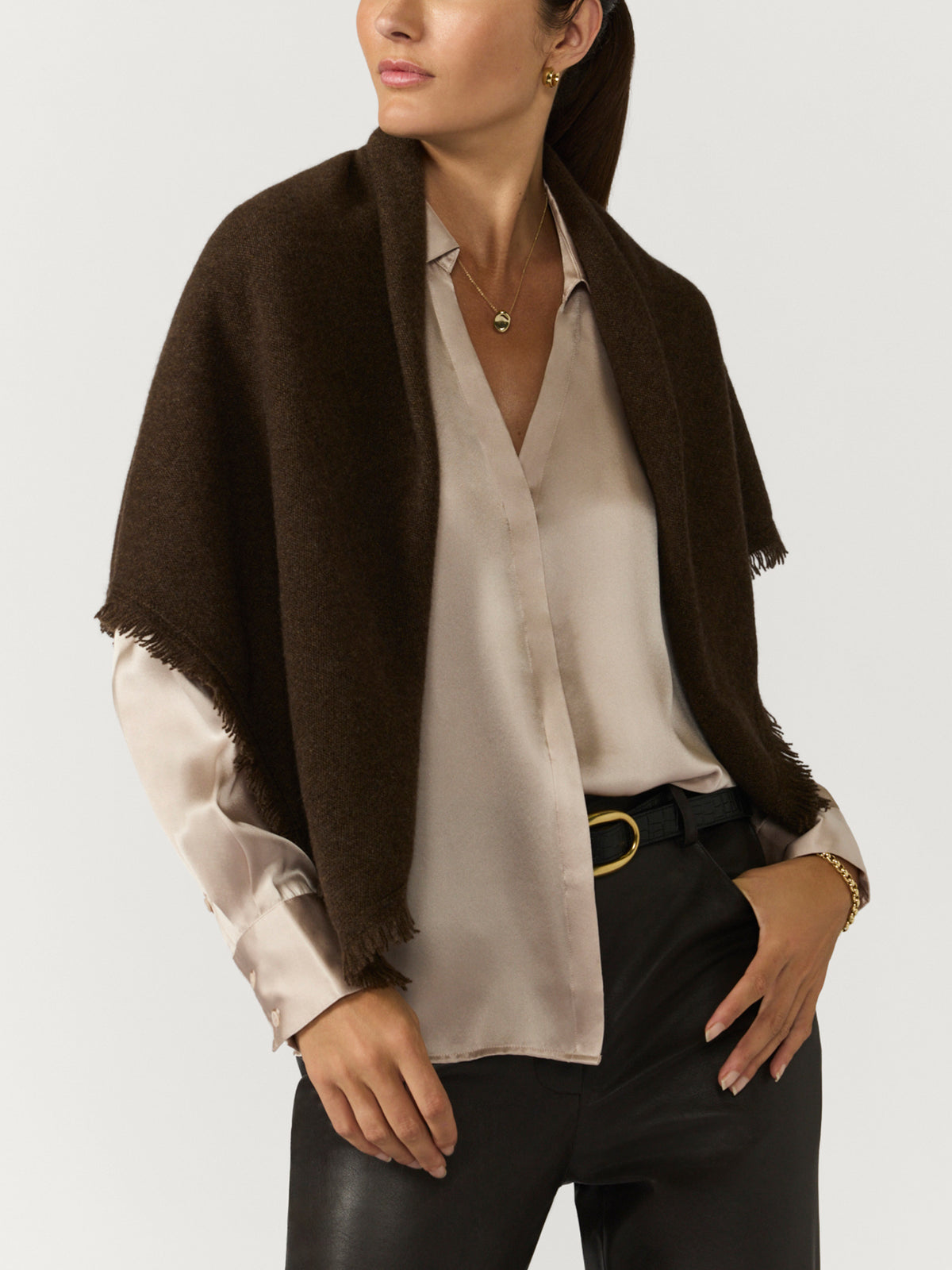 The Cashmere Fringe Shoulder Square