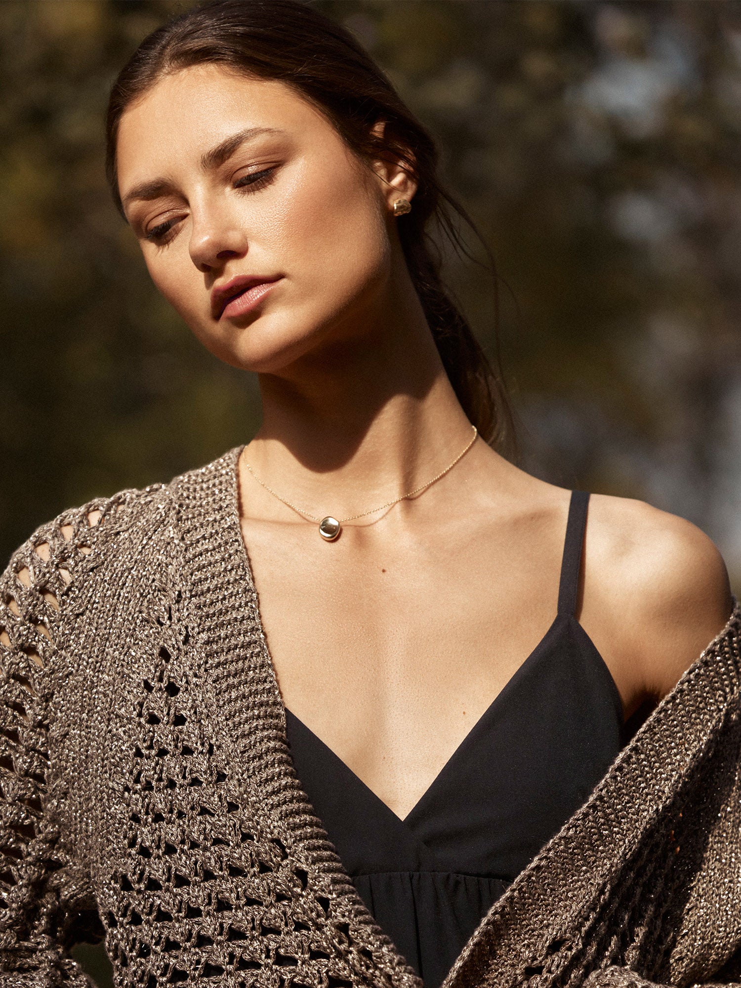 Golden Waves Molten Pendant Necklace