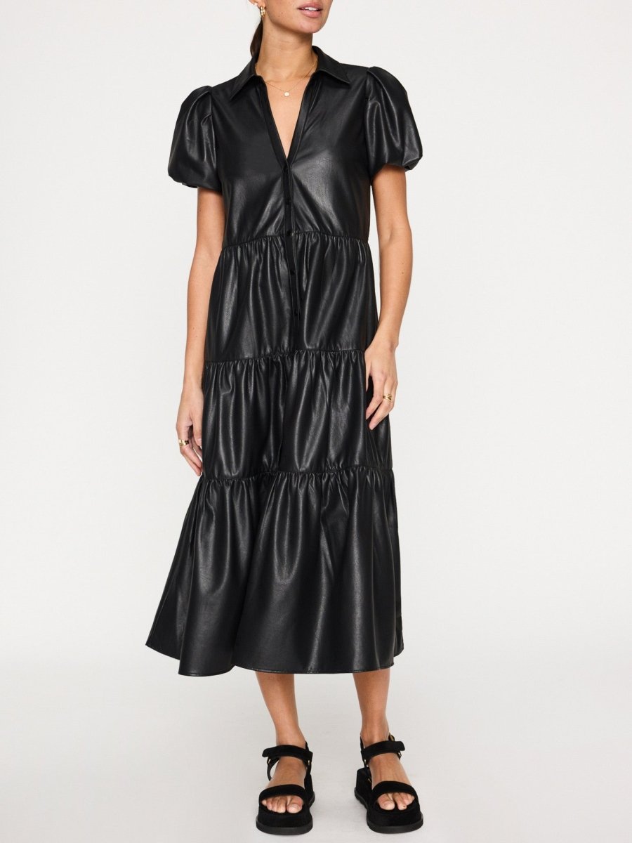 Women's Havana Leather Dress in Black Onyx | Brochu Walker