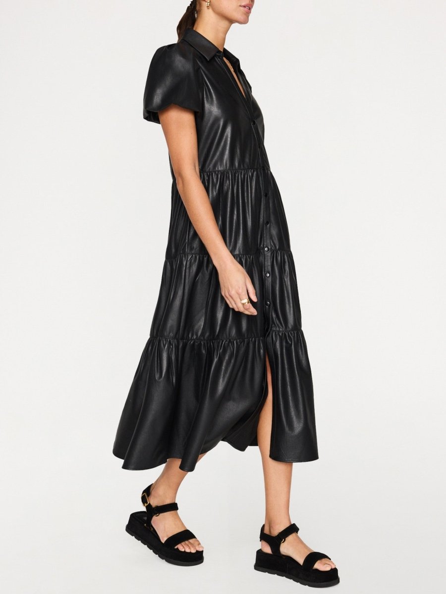 The Havana Vegan Leather Dress in Black Onyx | L | Brochu Walker The Havana Vegan Leather Dress in Black Onyx | L | Brochu Walker