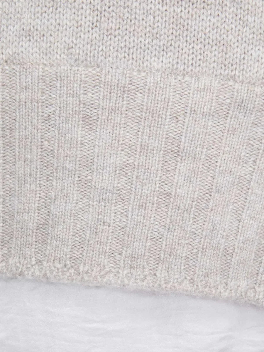 Jolie light grey layered turtleneck sweater close up 2