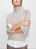 Jolie light grey layered turtleneck sweater front view 2