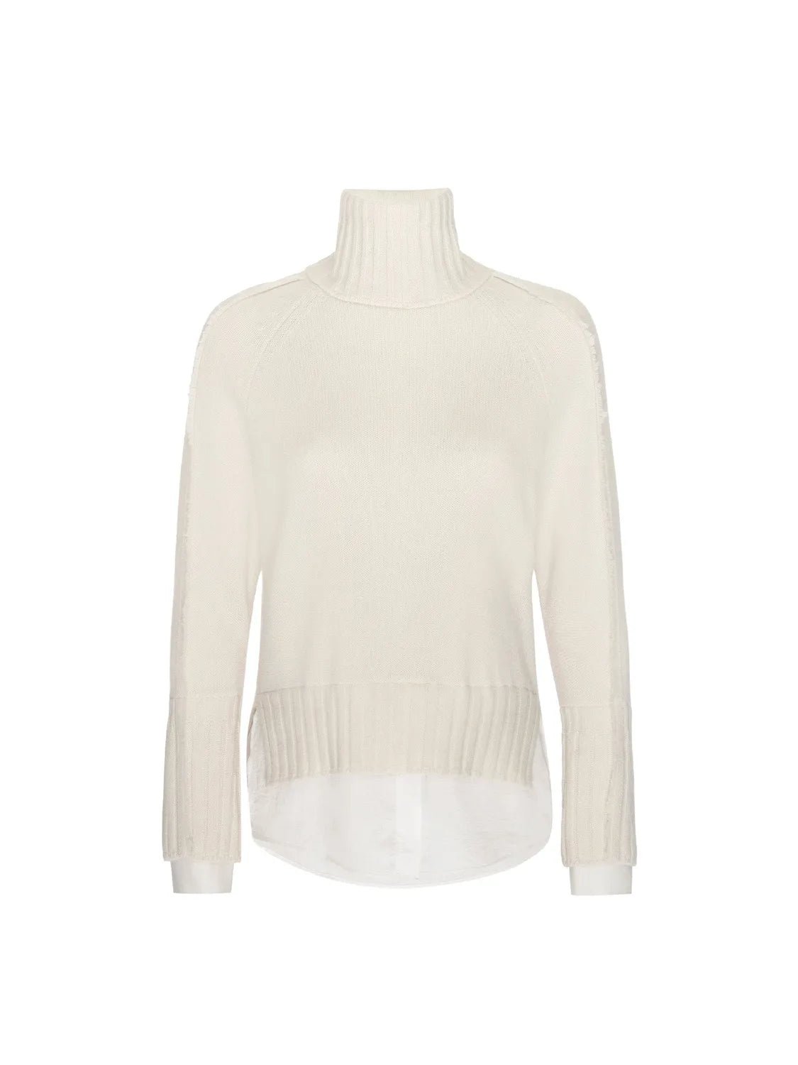 Jolie white layered turtleneck sweater flat view