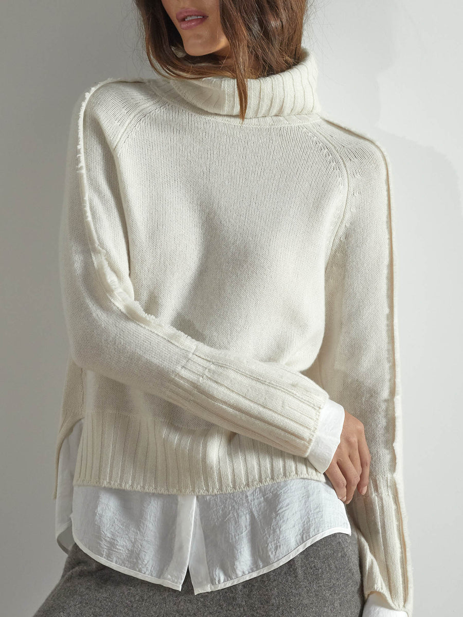 Women's Jolie Fringe Layered Looker, Beige White