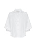 Kate V-neck button up white shirt flat view