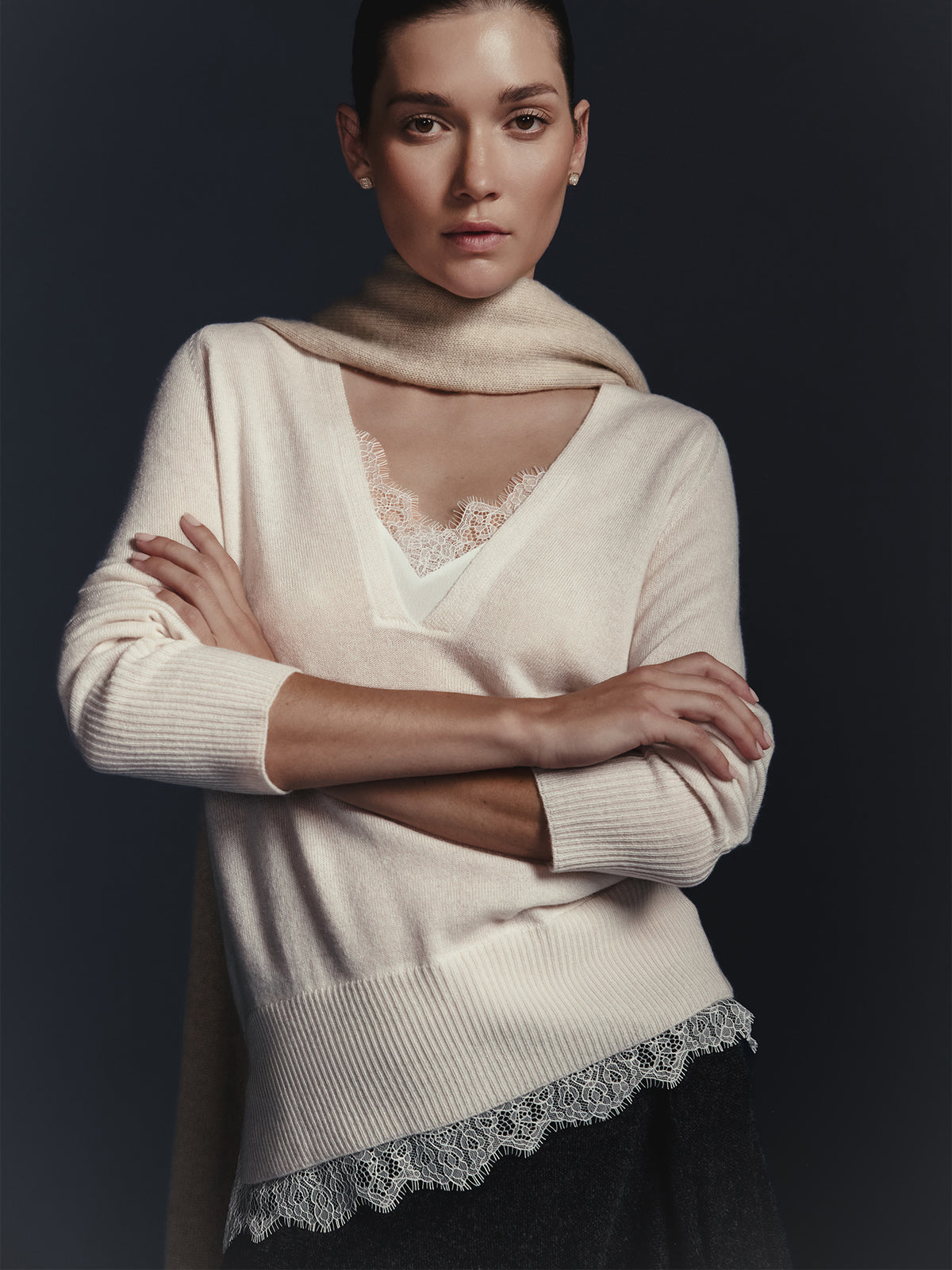 The Lace Vee Looker Pullover