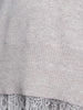 Light grey lace layered v-neck sweater close up
