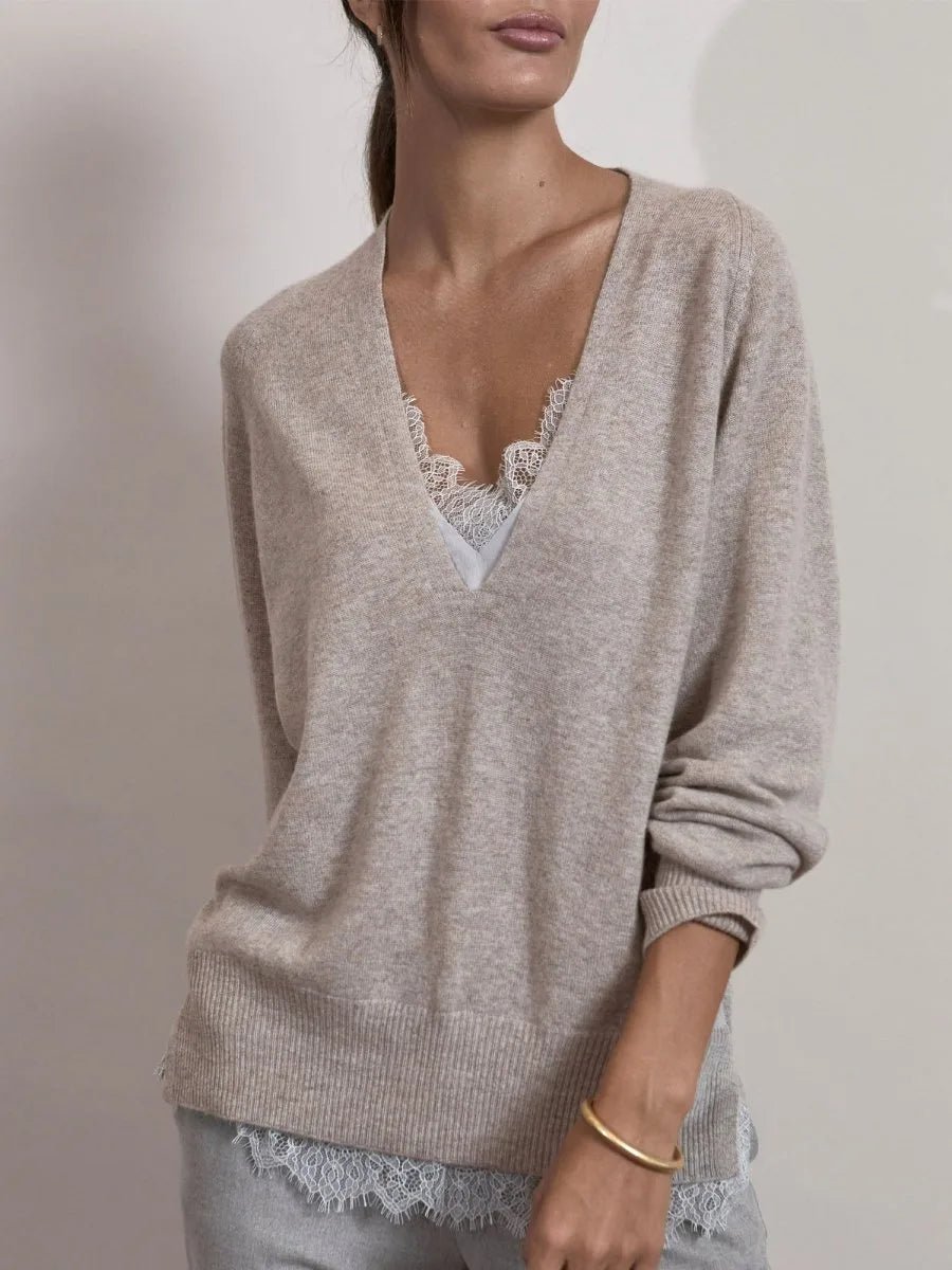 Women's Lace Pullover in Light Chia Melange | Brochu Walker