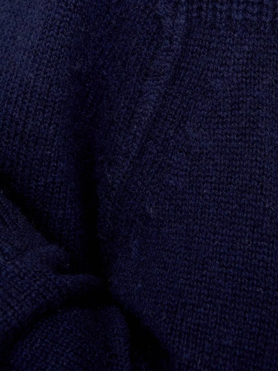 Looker navy stripe layered v-neck sweater close up 2