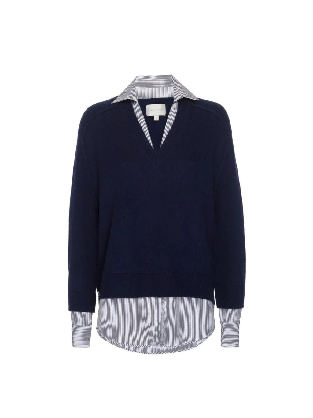 KAIKO Border v neck sweater サックスブルーsize2 Women's Looker Layered V-Neck in Navy | Brochu Walker