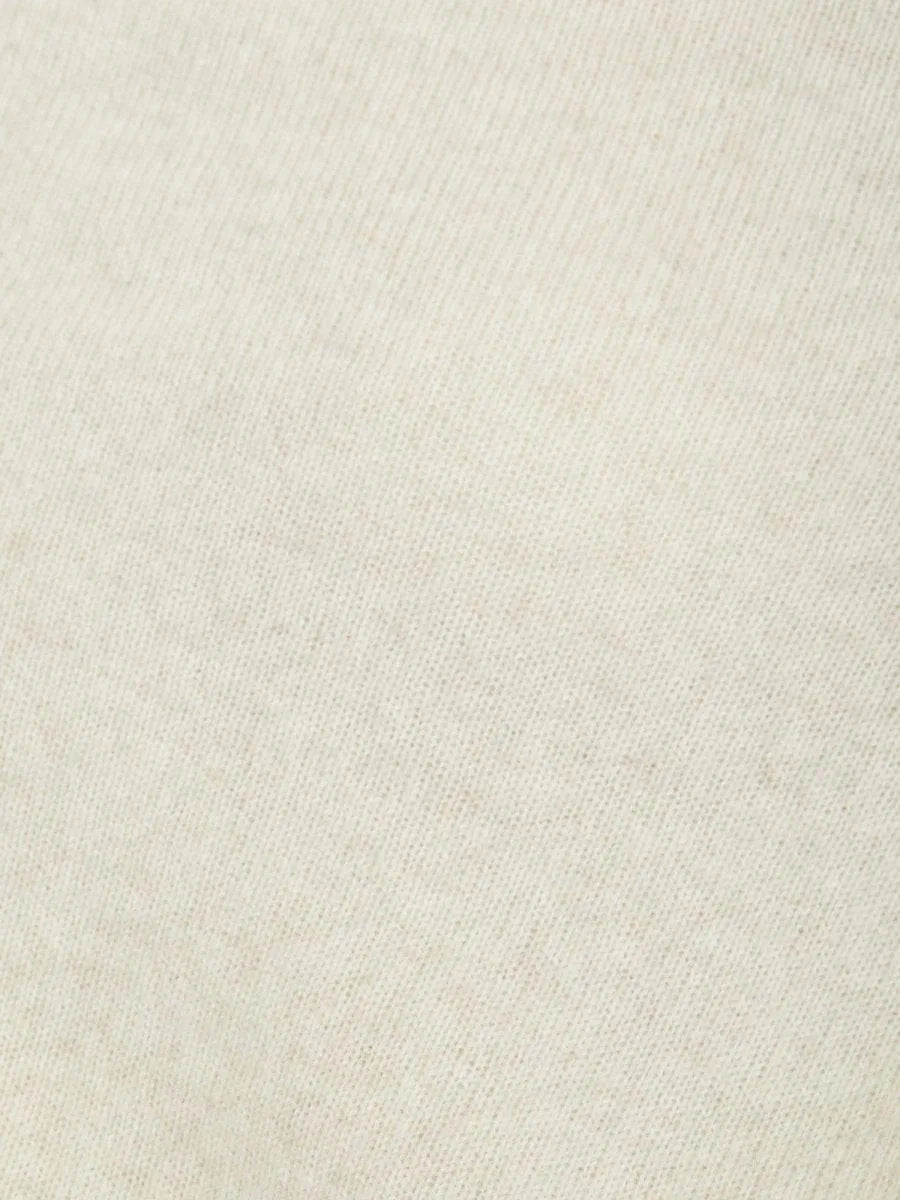 Lori cashmere ivory off shoulder sweater close up 2