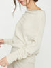Lori cashmere ivory off shoulder sweater side view
