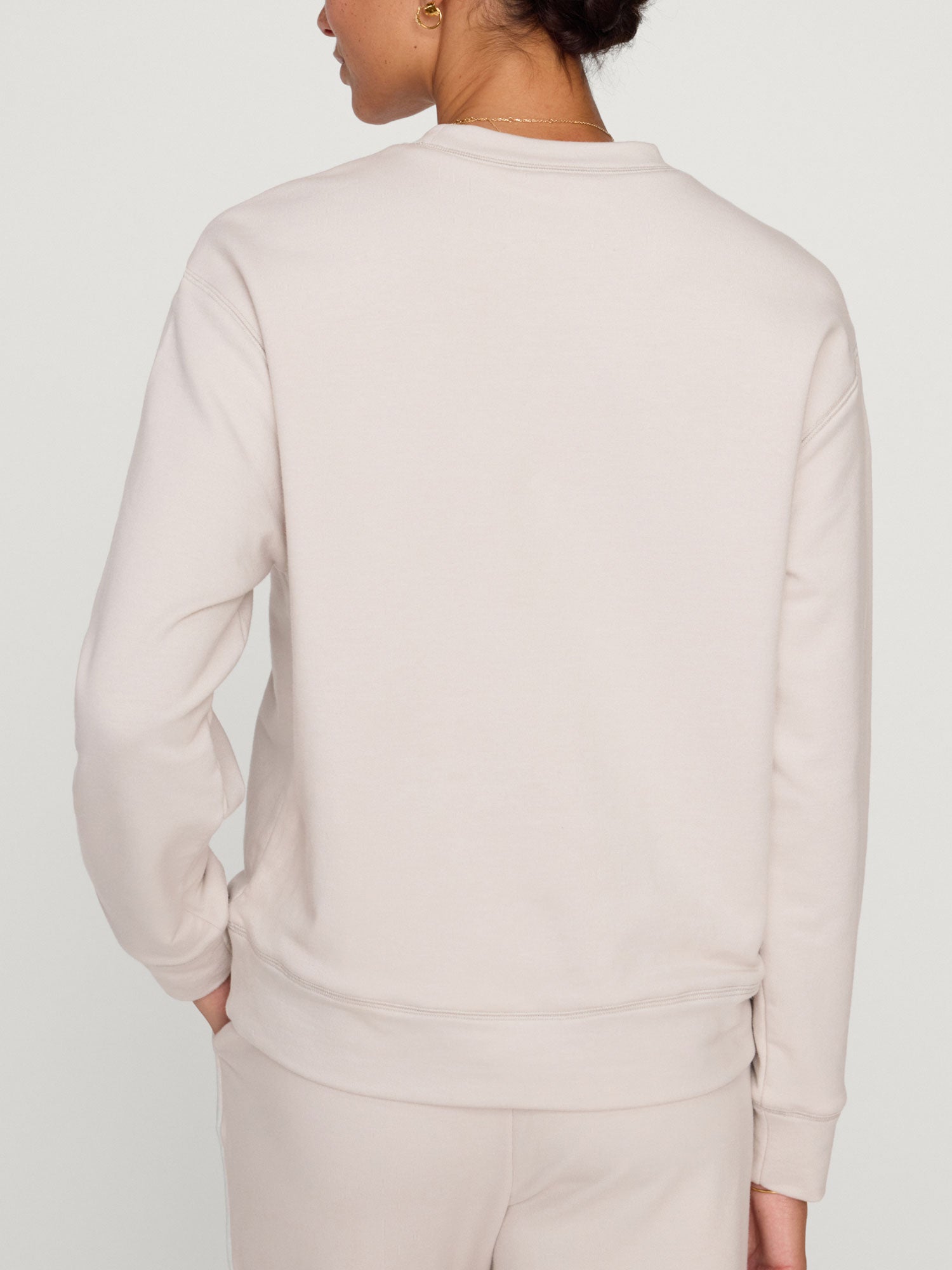 Mallo French Terry off-white pullover sweatshirt back view