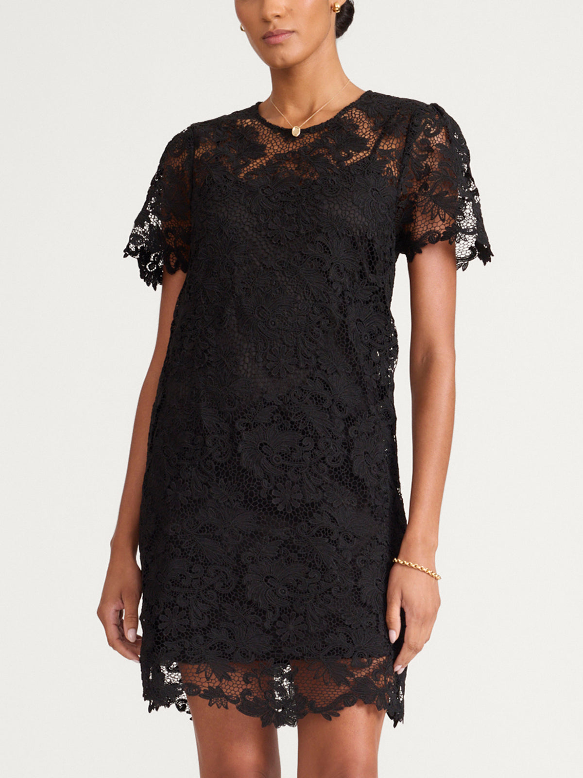 The Mara Lace Mini Dress in Black Onyx