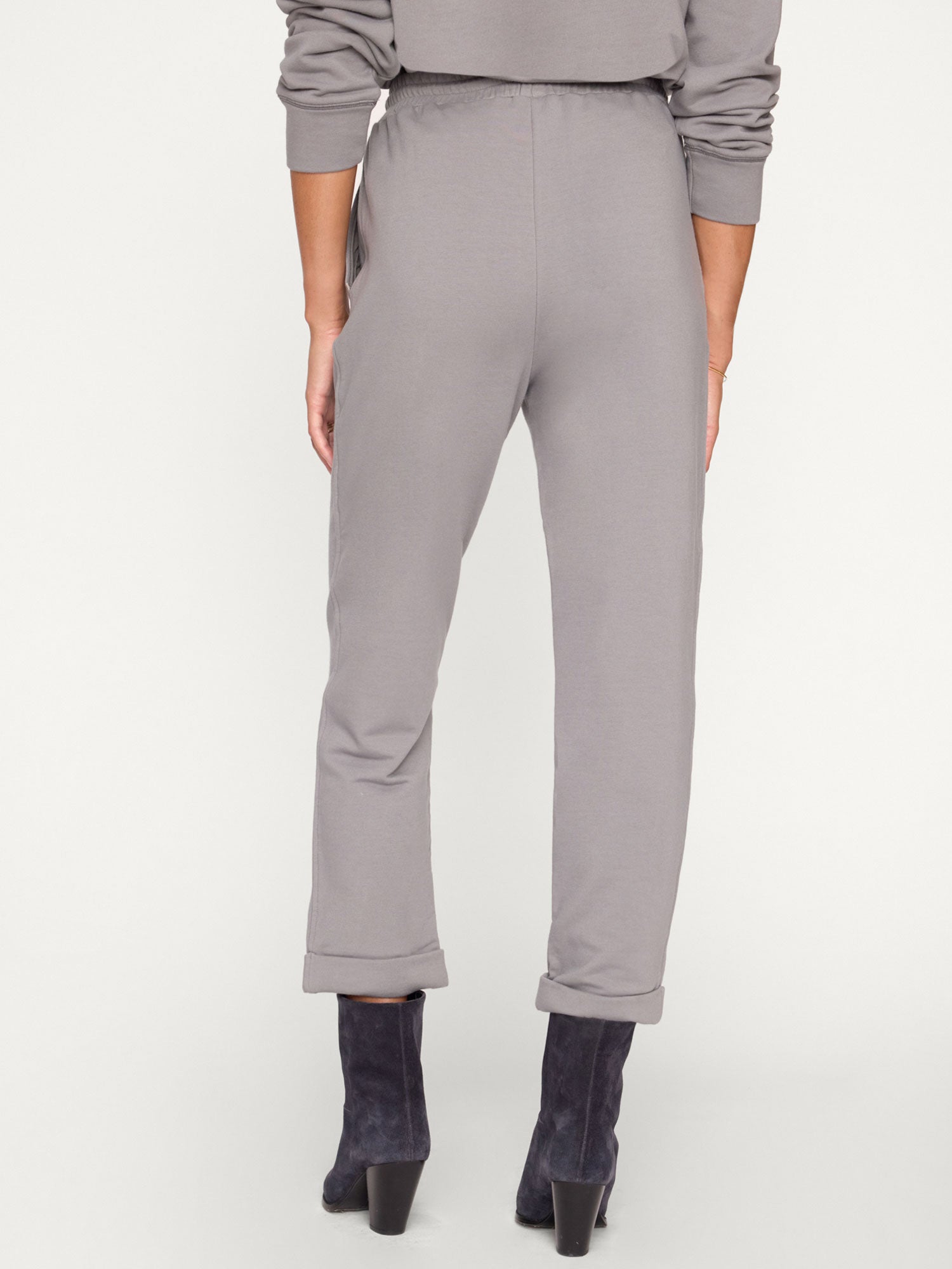 Penn French Terry grey ankle pant back view