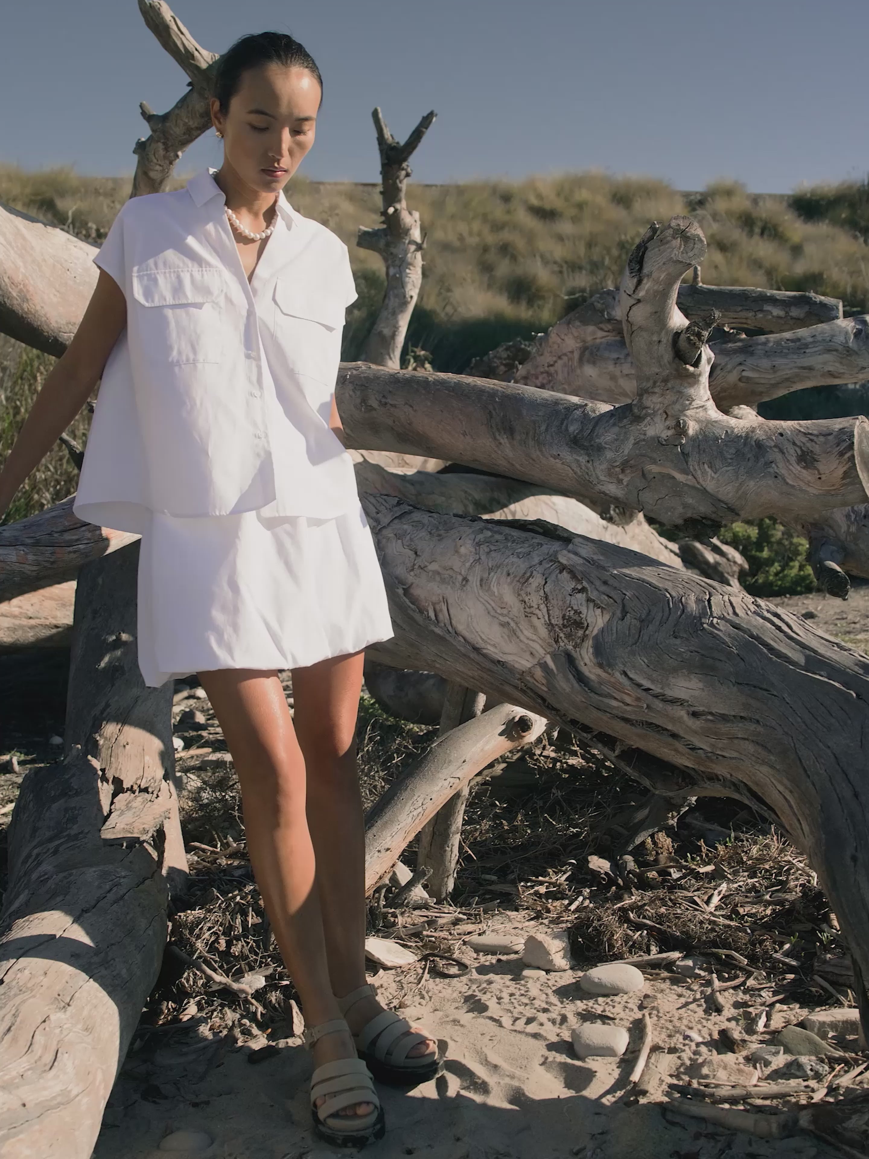Women's Loti Bubble Mini Skirt in Salt White | Brochu Walker