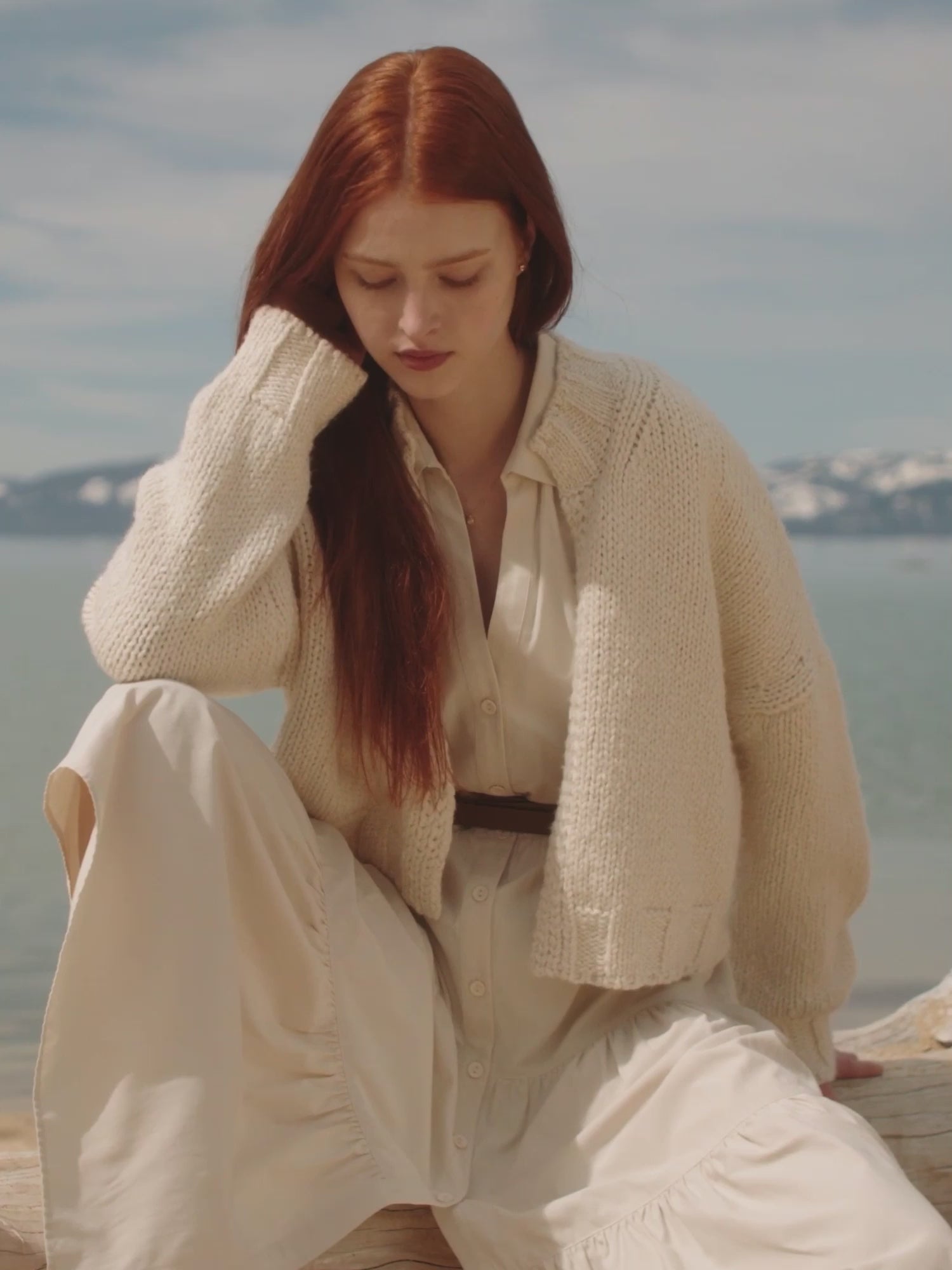 Women's Asher Cardigan in Ivory | Brochu Walker Women's Asher Cardigan in Ivory | Brochu Walker