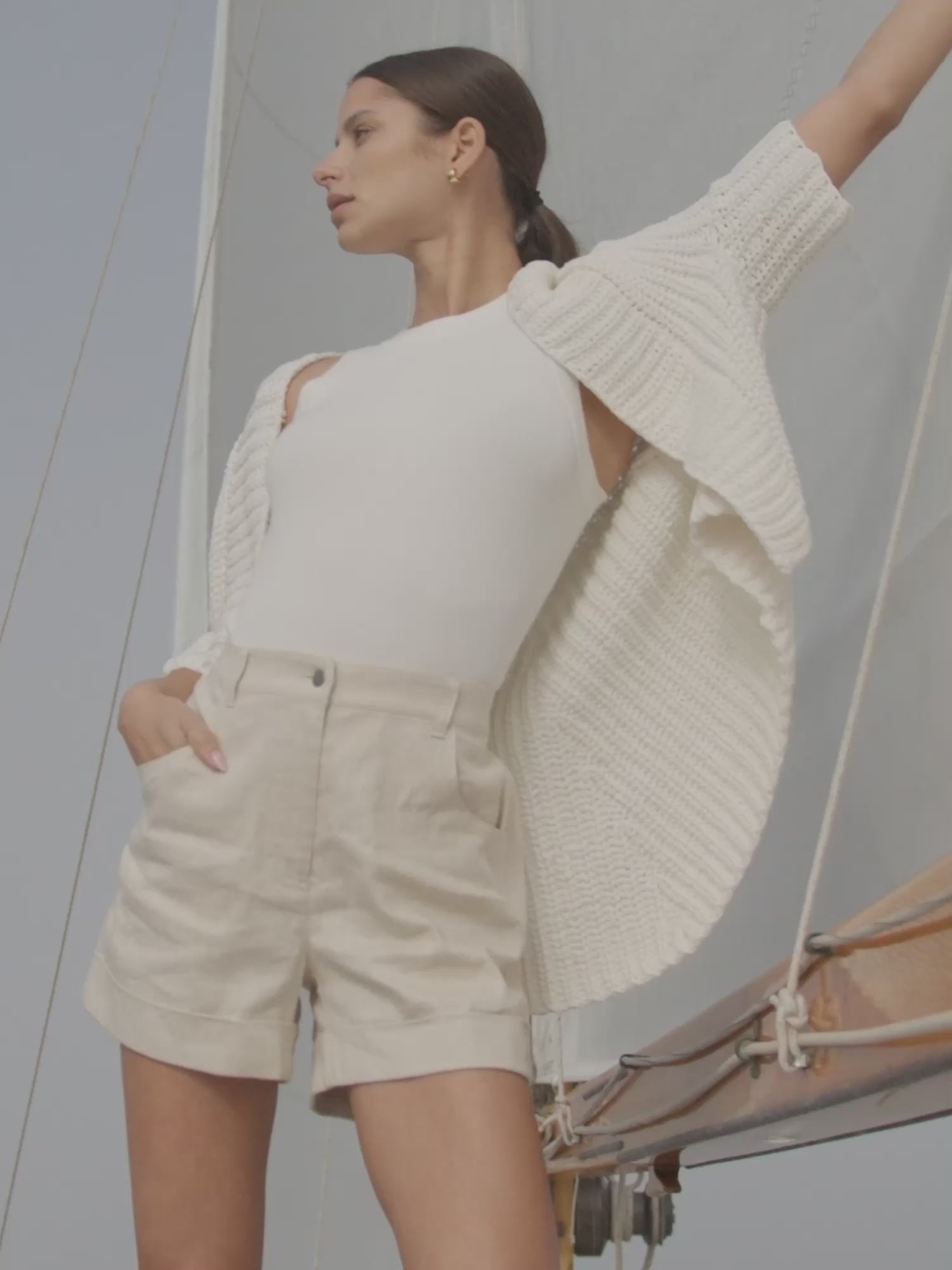 Fida Handknit Shrug in Salt White - Women's Shrug - Brochu Walker