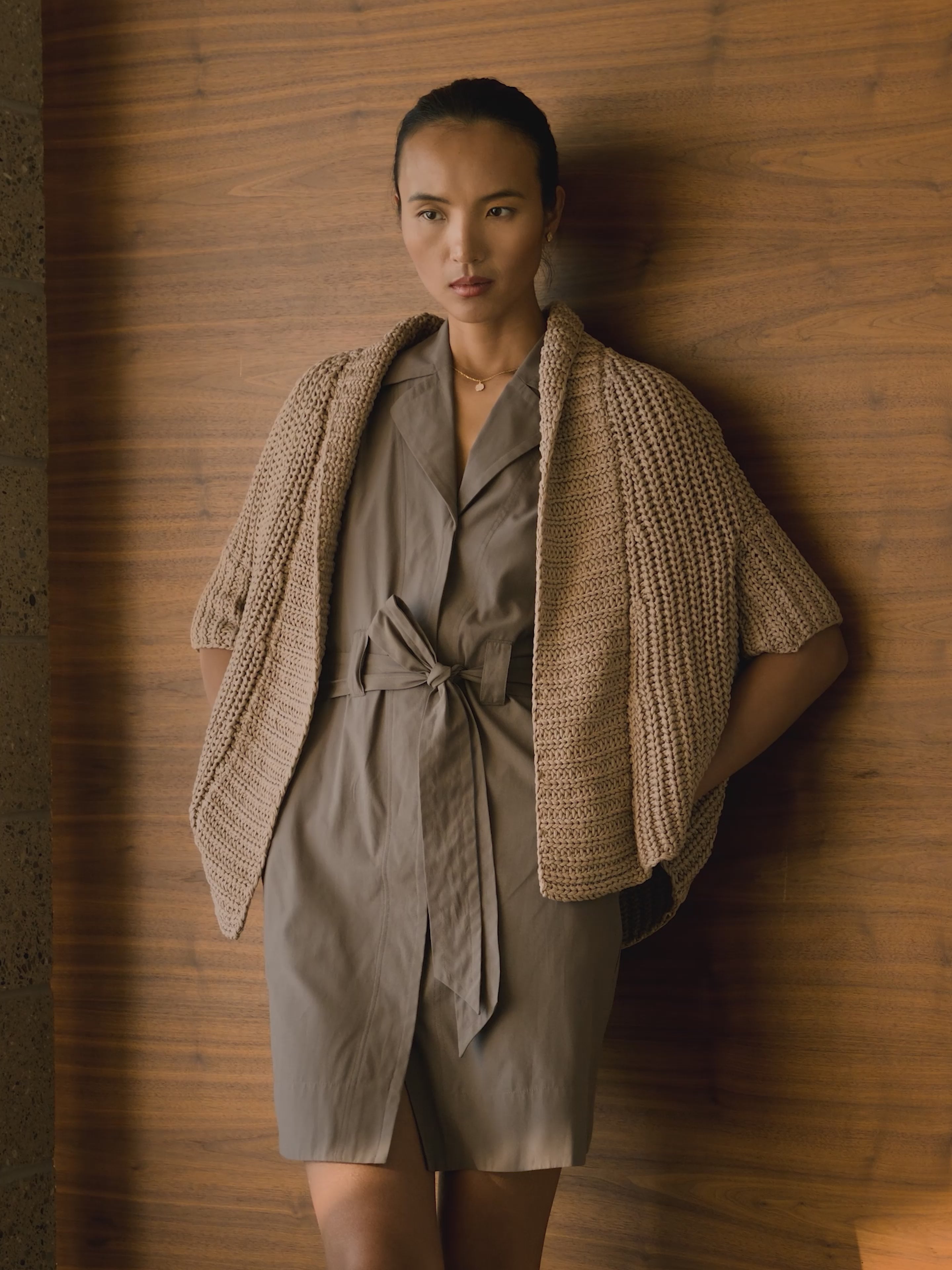 TODAYFUL Bulky Over Knit モカ Mocha Handknit Shrug Everyday | Brochu Walker