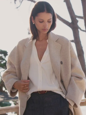 Galey button-down long sleeve white blouse video