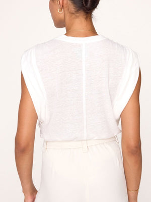 Reins white crewneck muscle t-shirt back view