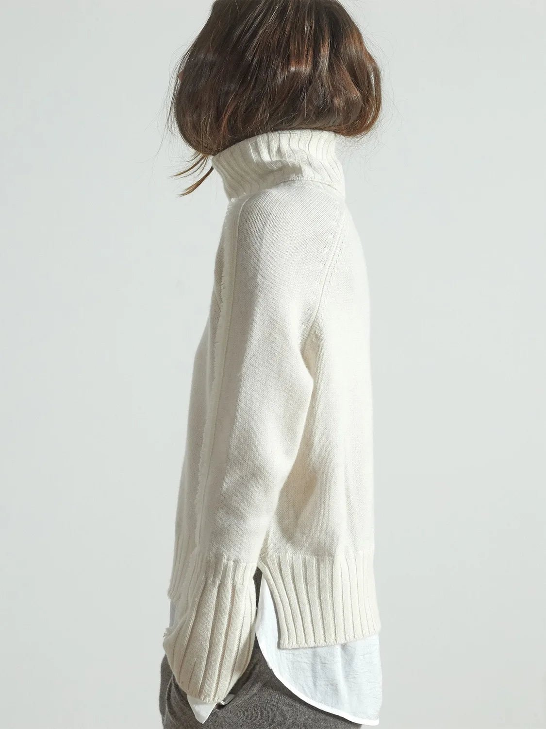 セオリー リュクス Lurex Knit Frickle Sweater 40 Women's Jolie Fringe Layered Looker in Linen | Brochu Walker