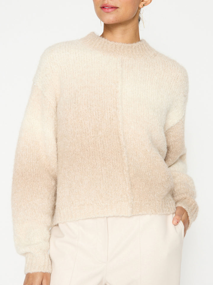 Ro ivory light pink ombre sweater front view
