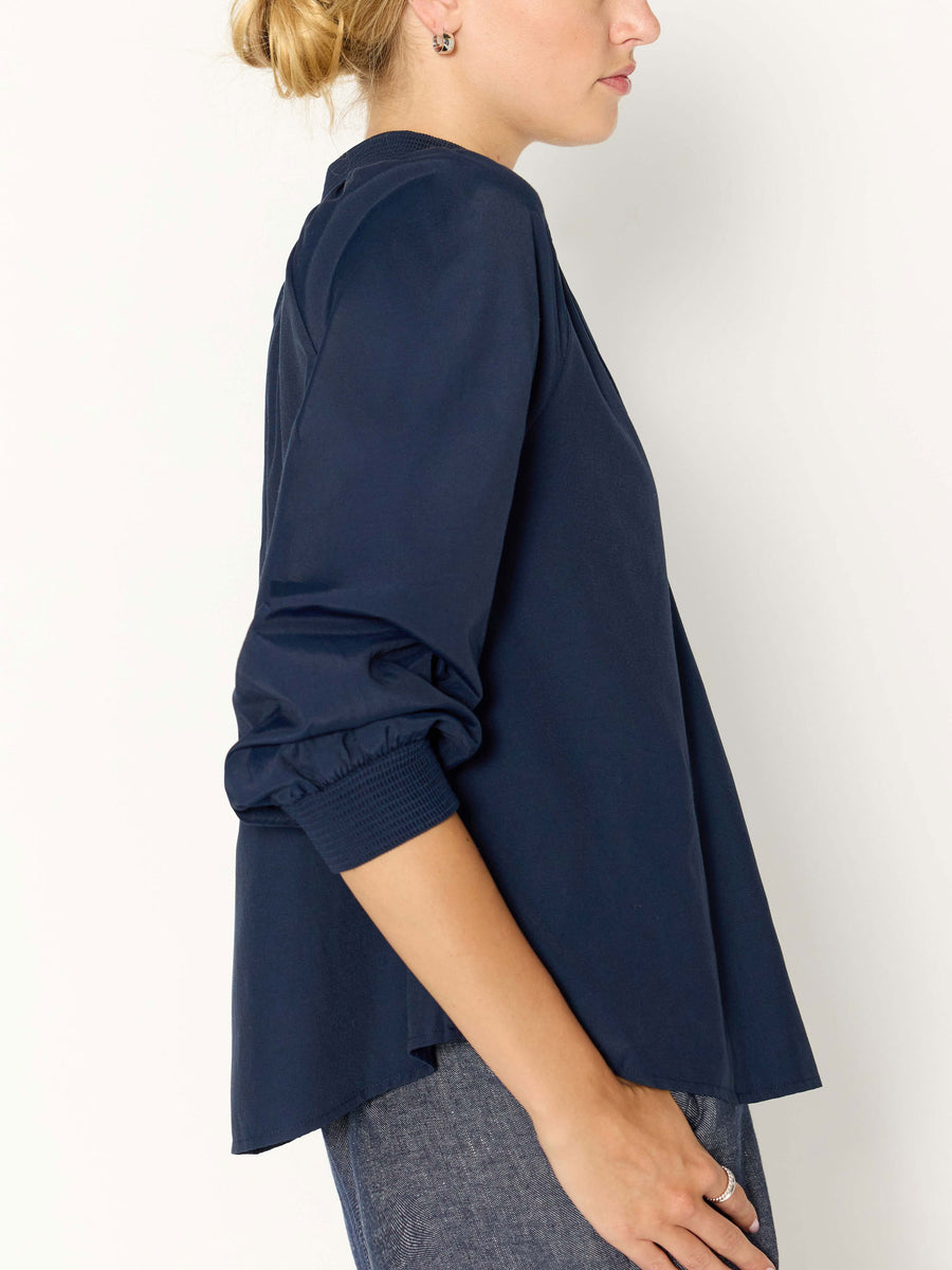 Amaia popover top navy side view