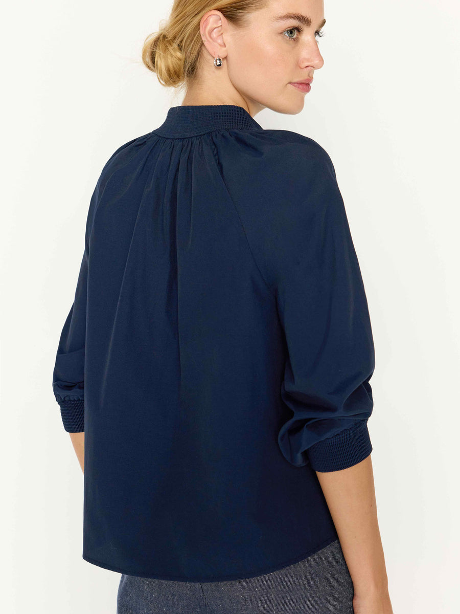 Amaia popover top navy back view