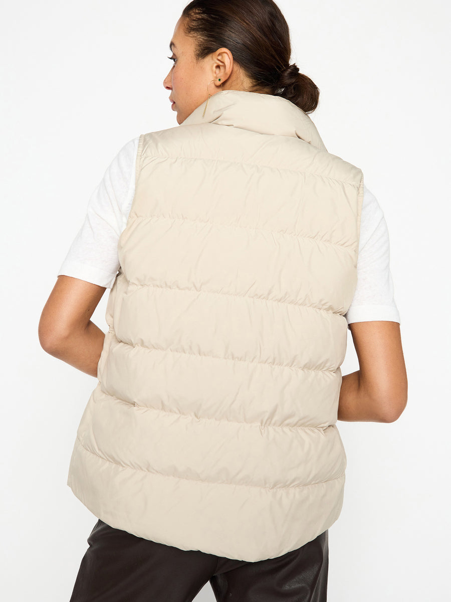 Anders nylon down beige puffer vest back view