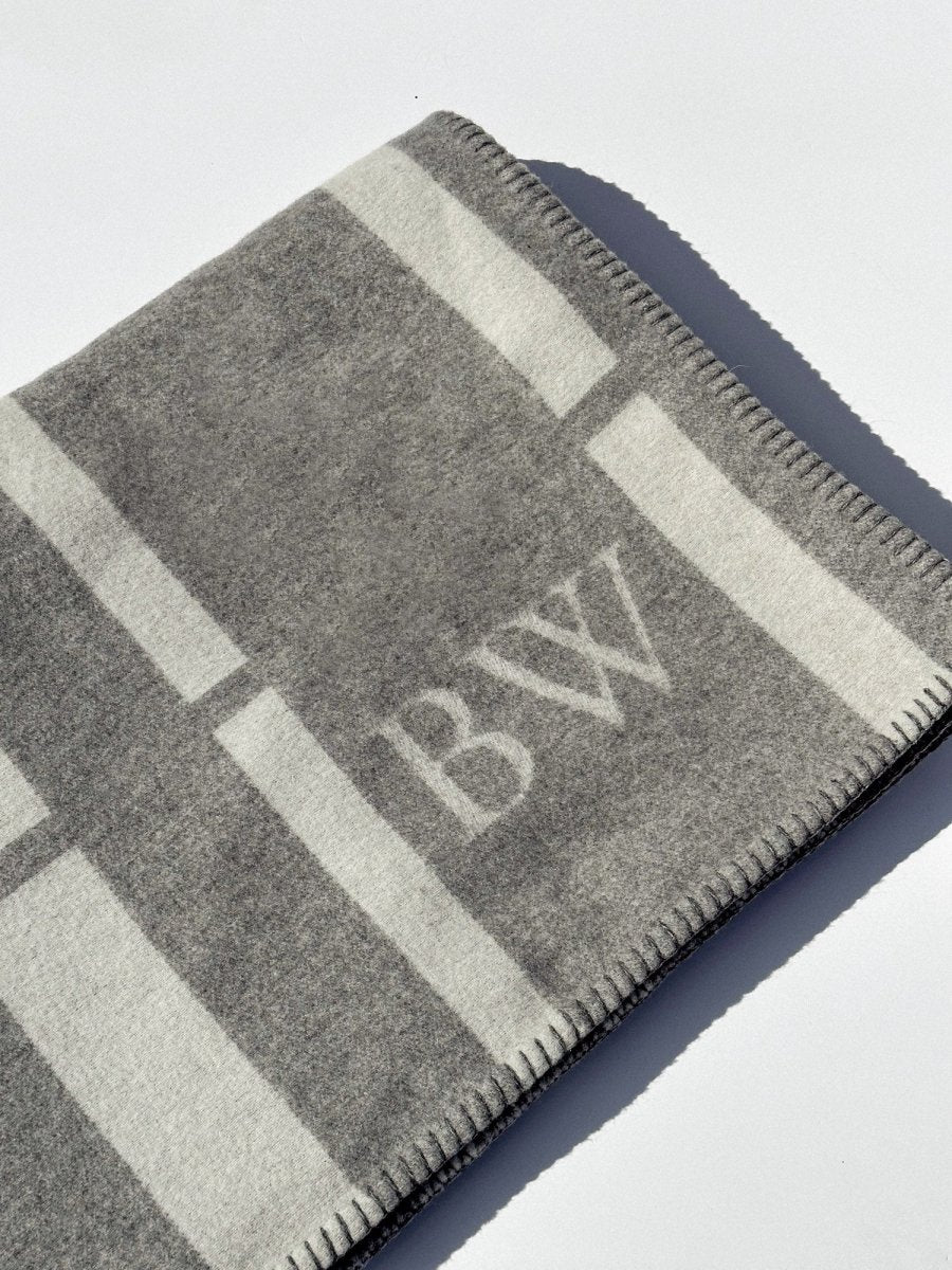 BASSHU Wool Blanket Jacquard チャコールグレー BASSHU Wool Blanket Jacquard チャコールグレー 【公式通販】