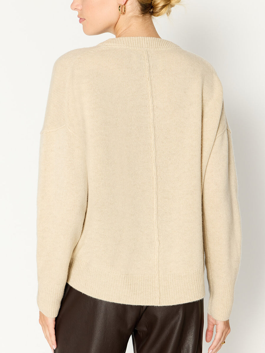 Everyday cashmere crewneck ivory sweater back view