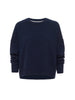 Everyday cashmere crewneck navy sweater flat view