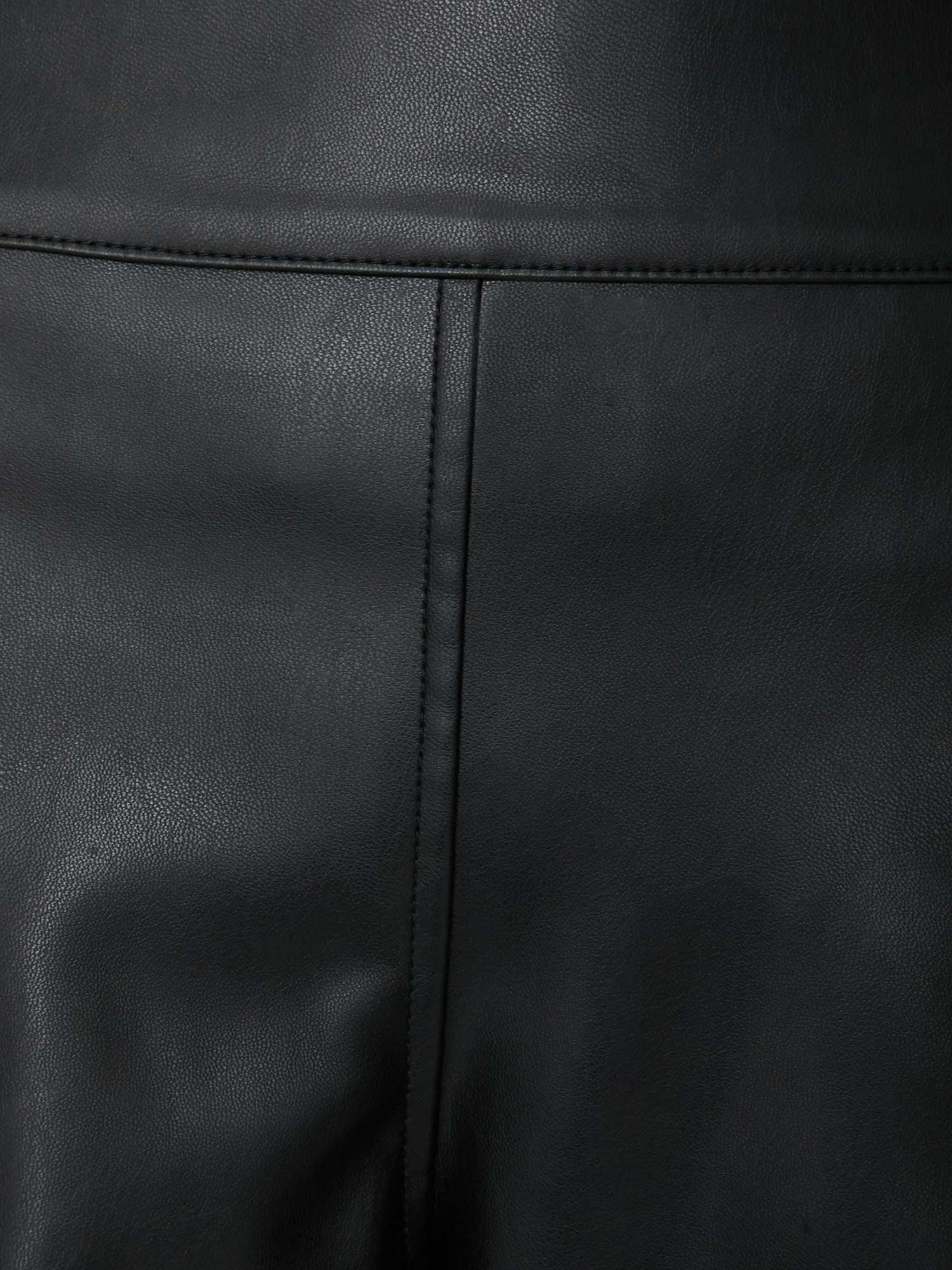 Frida cropped black vegan leather pant close up 2