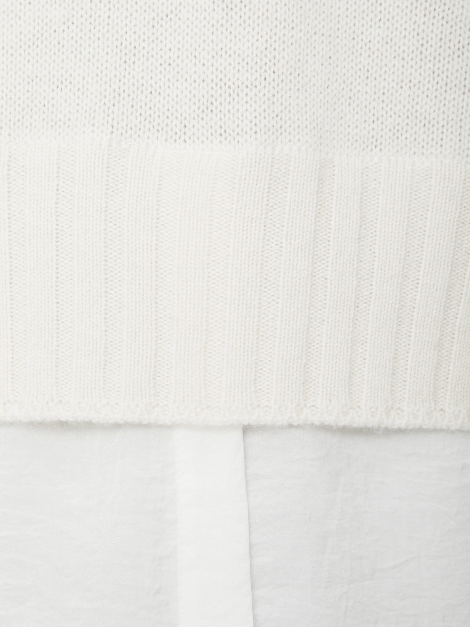 Jolie white layered turtleneck sweater close up 2