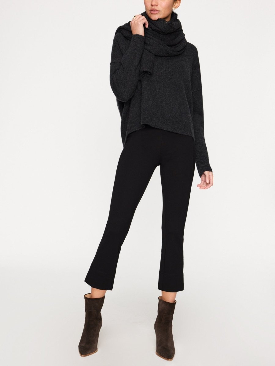Charcoal Cashmere Fringe Wrap | Brochu Walker