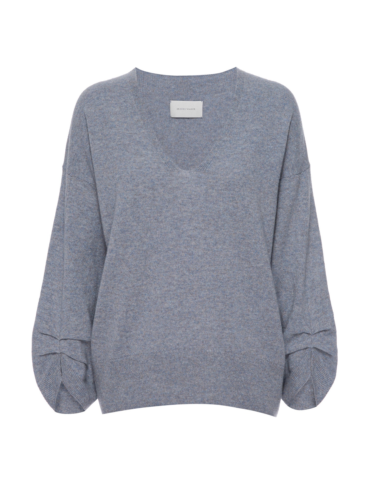 Casimir cashmere v-neck blue sweater flat view