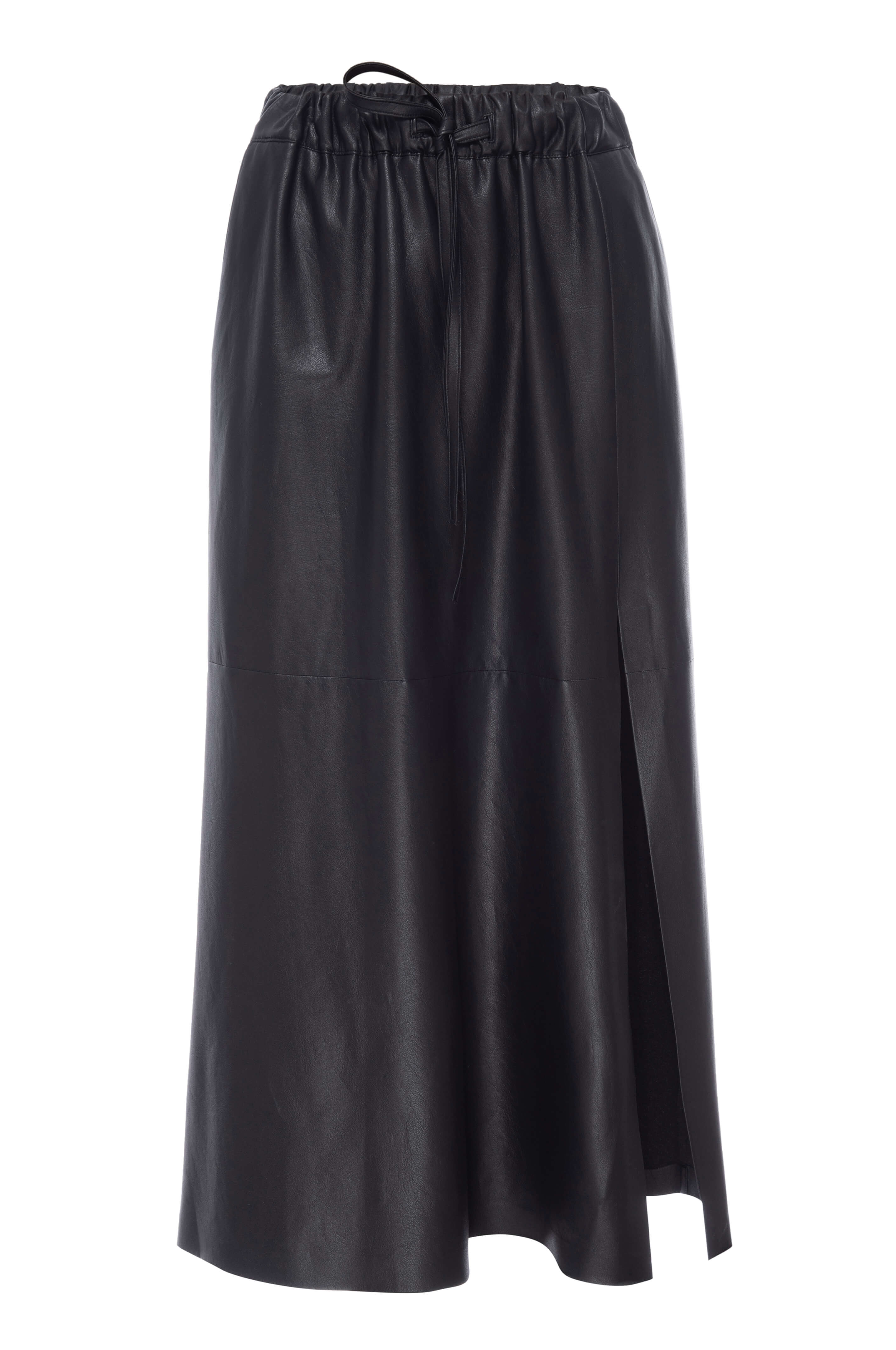 STAUD Laurel Vegan Leather Midi Skirt in Black | Lyst