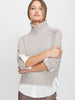Jolie light grey layered turtleneck sweater front view 2