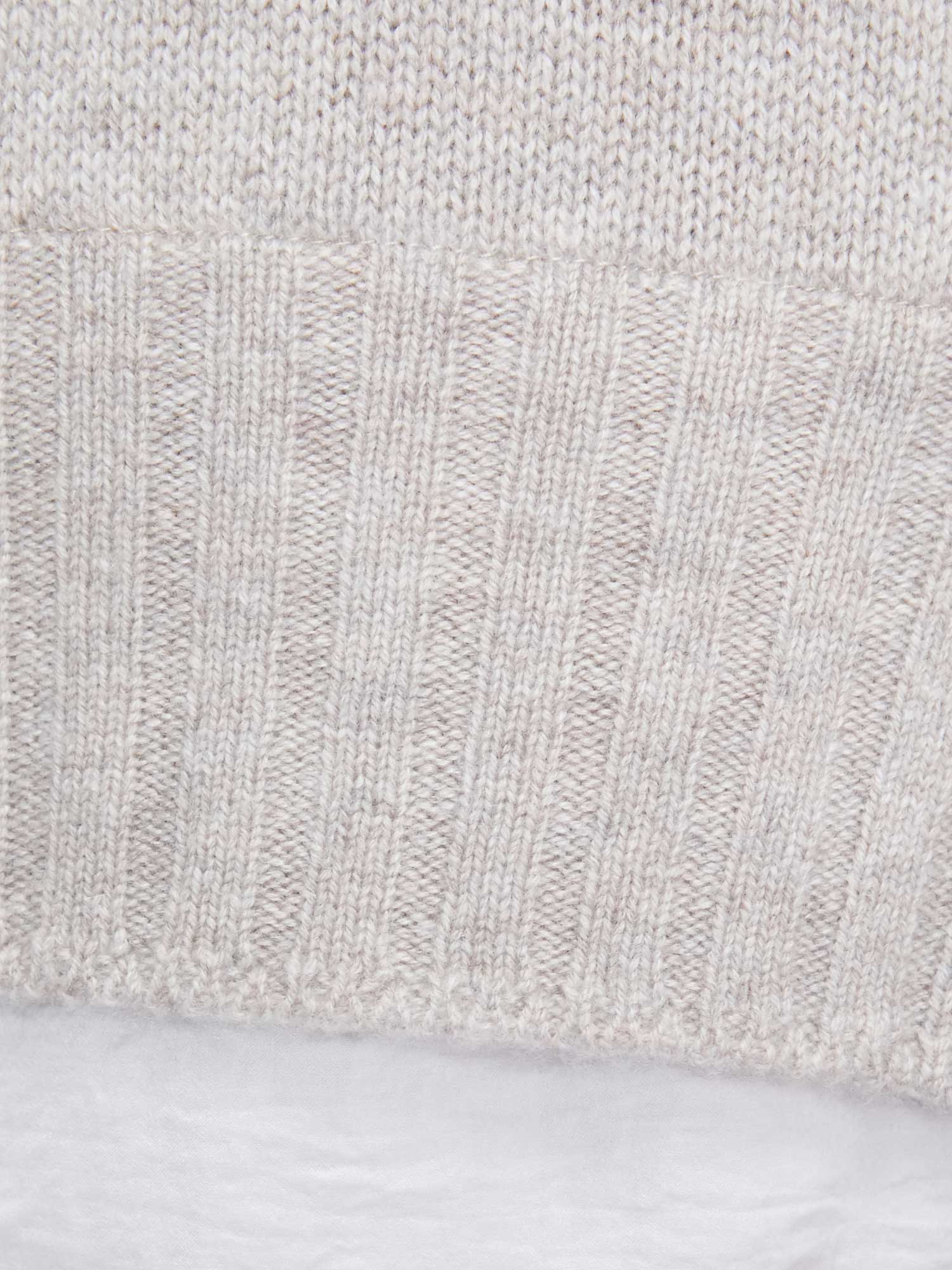 Jolie light grey layered turtleneck sweater close up 2